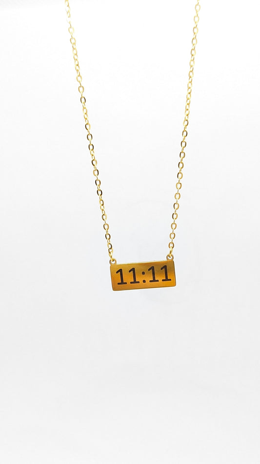 11:11 Stainless Steel Gold Plated Necklace